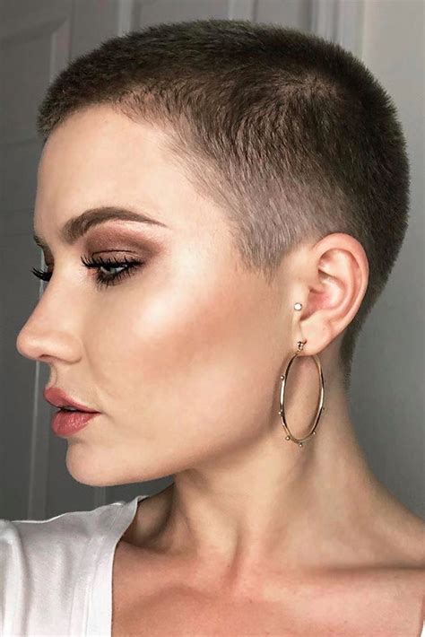 feminine female buzz cut styles|women getting buzz haircuts videos.